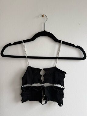 Rui pearl chain fitted top